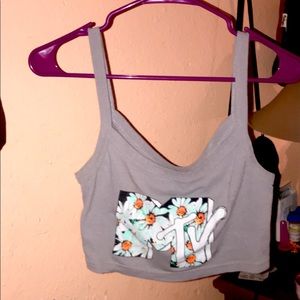 I know the camera quality isn’t that good I tried this is a MTV crop top.